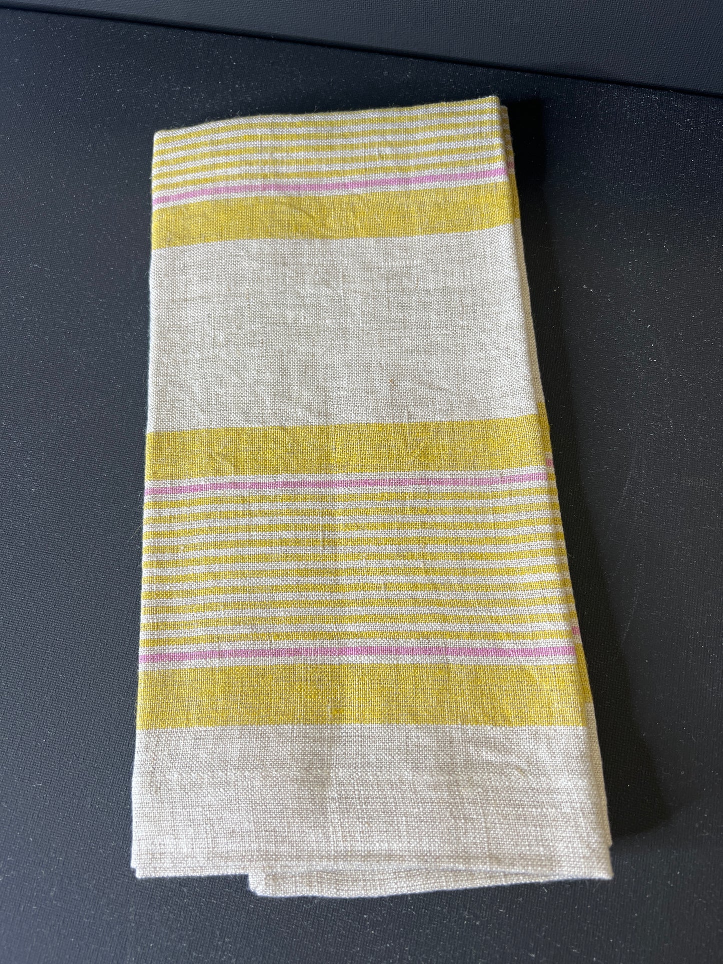 Light Mustard Pink Stripe Napkin