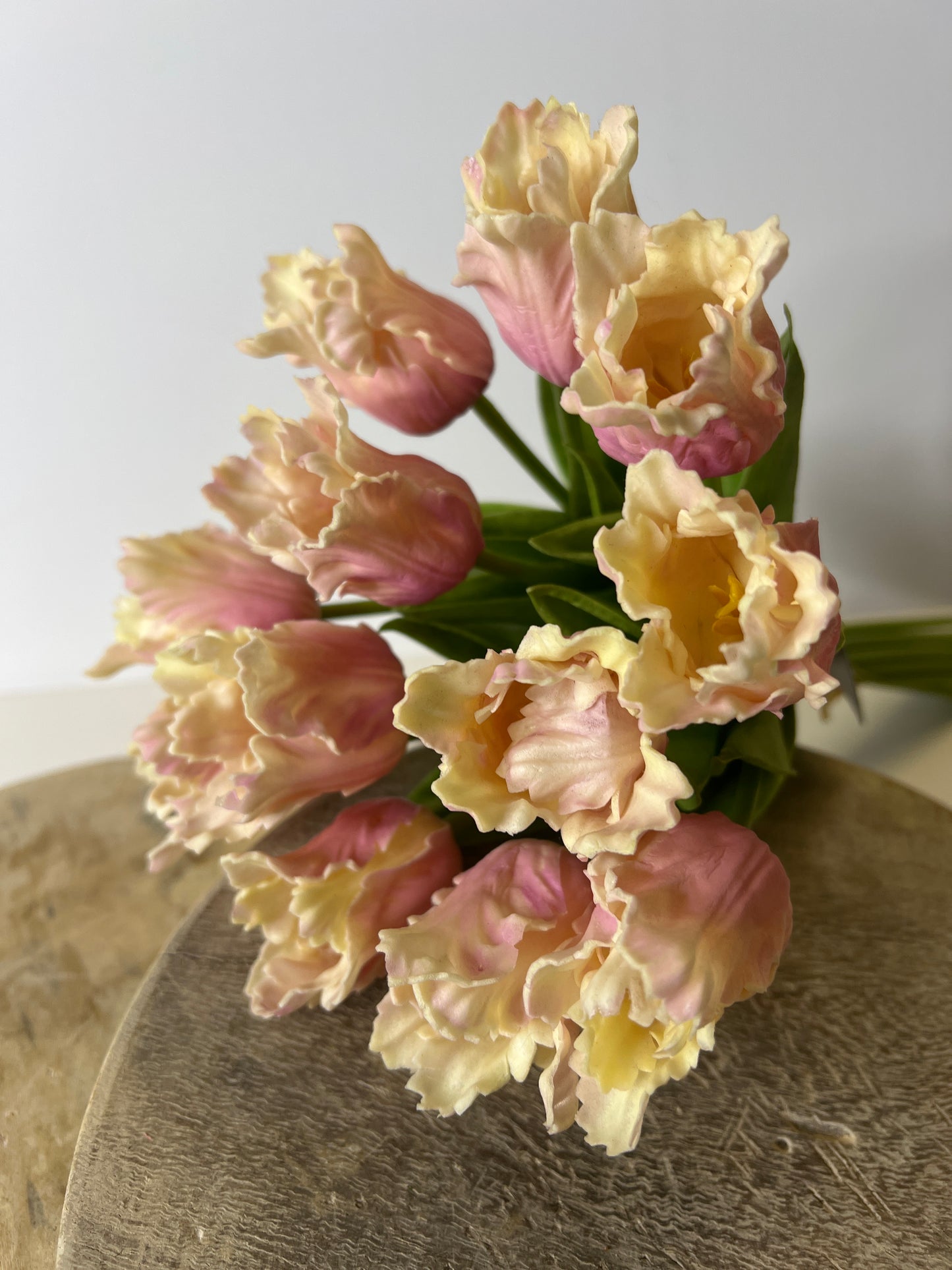 Real Touch Tulips Yellow/Pink Bunch of 12