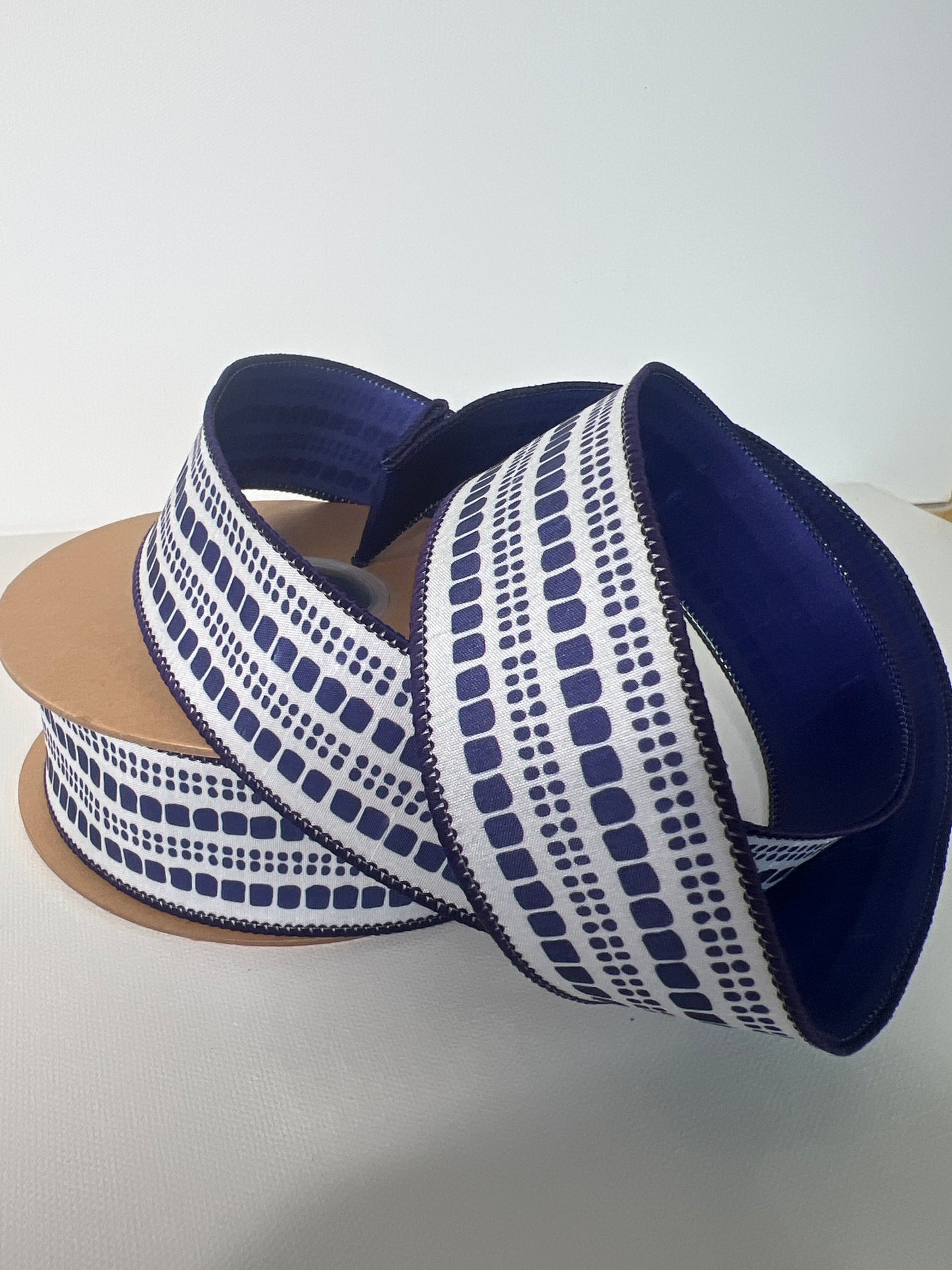 1 1/2" Blue/Light Blue Bias Plaid Ribbon