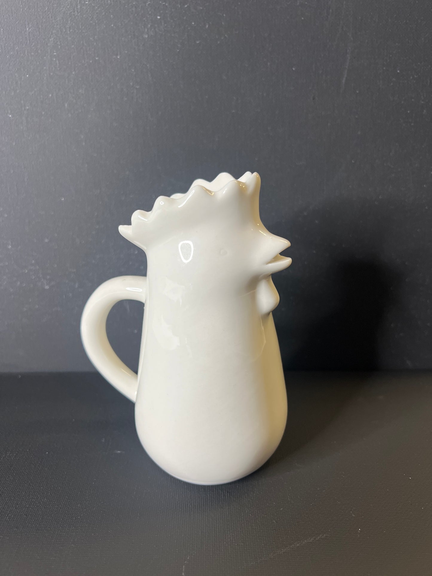 5" Tall White Rooster Pitcher