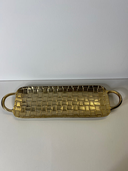 Oval Metal Tray #1 Gold Finish