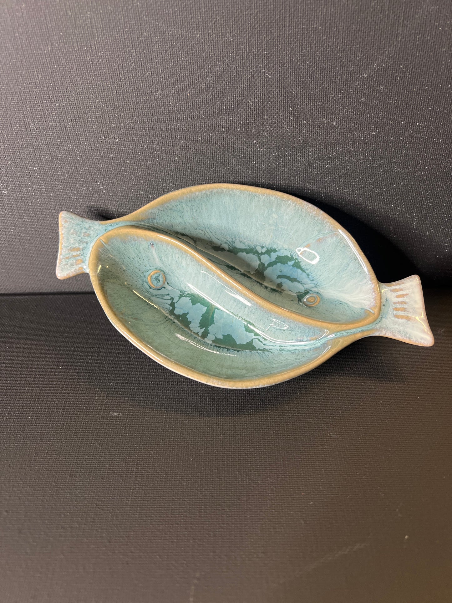 6 1/4" Long Fish Plate Blue/Green