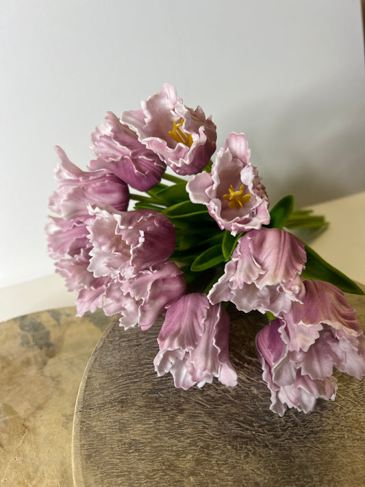 Real Touch Tulips Lavender Bunch of 12