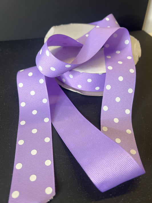 1 1/2" 50yds Grosgrain Purple Dot