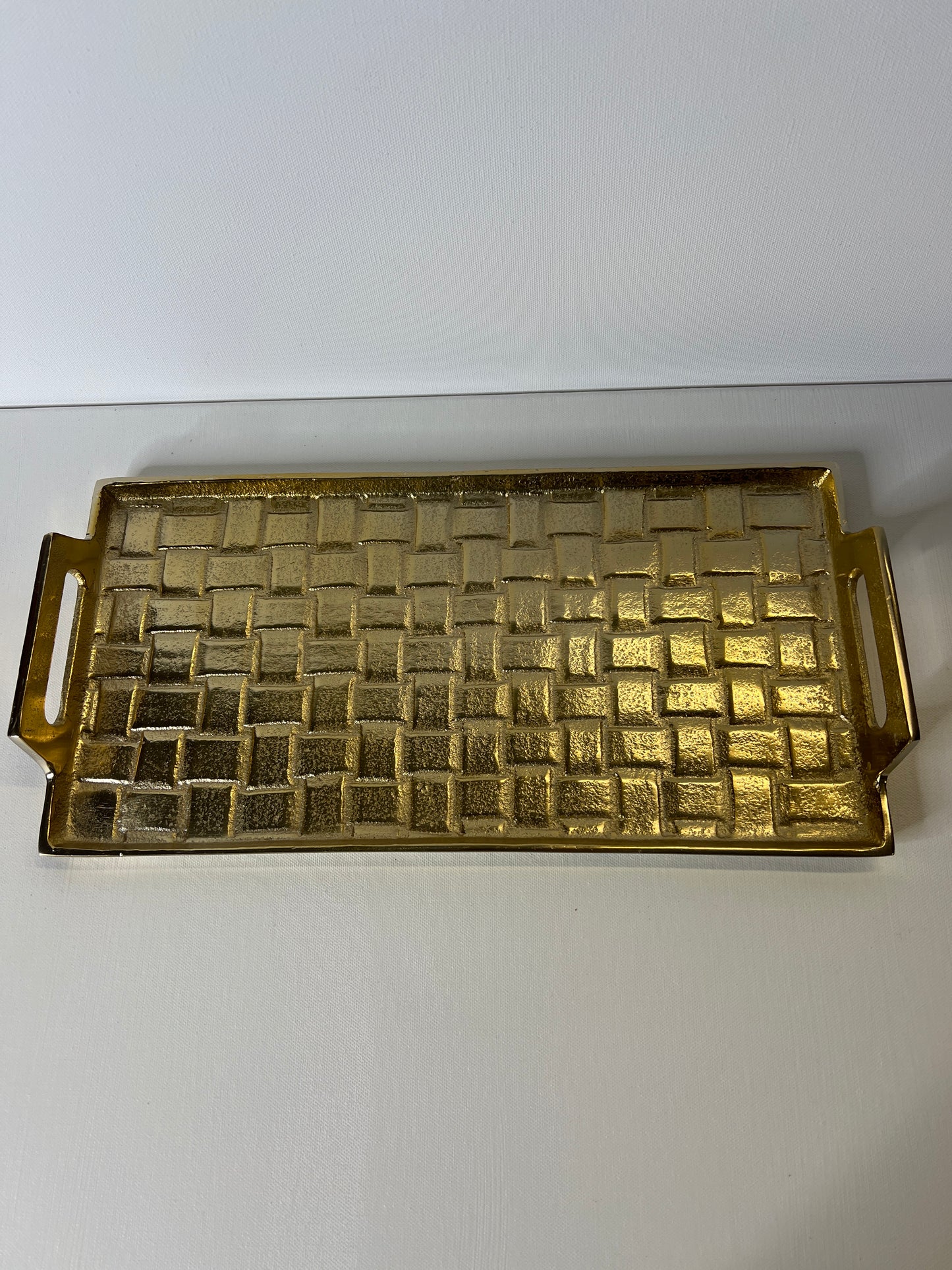 16.5" Metal Tray Gold Finish