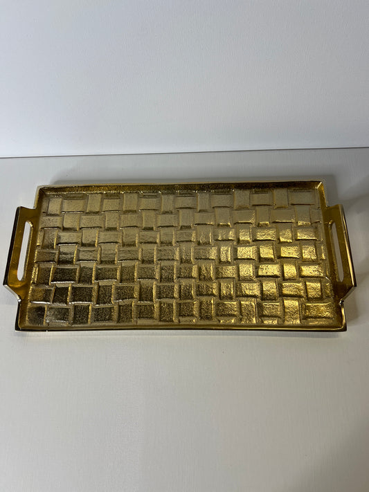 16.5" Metal Tray Gold Finish