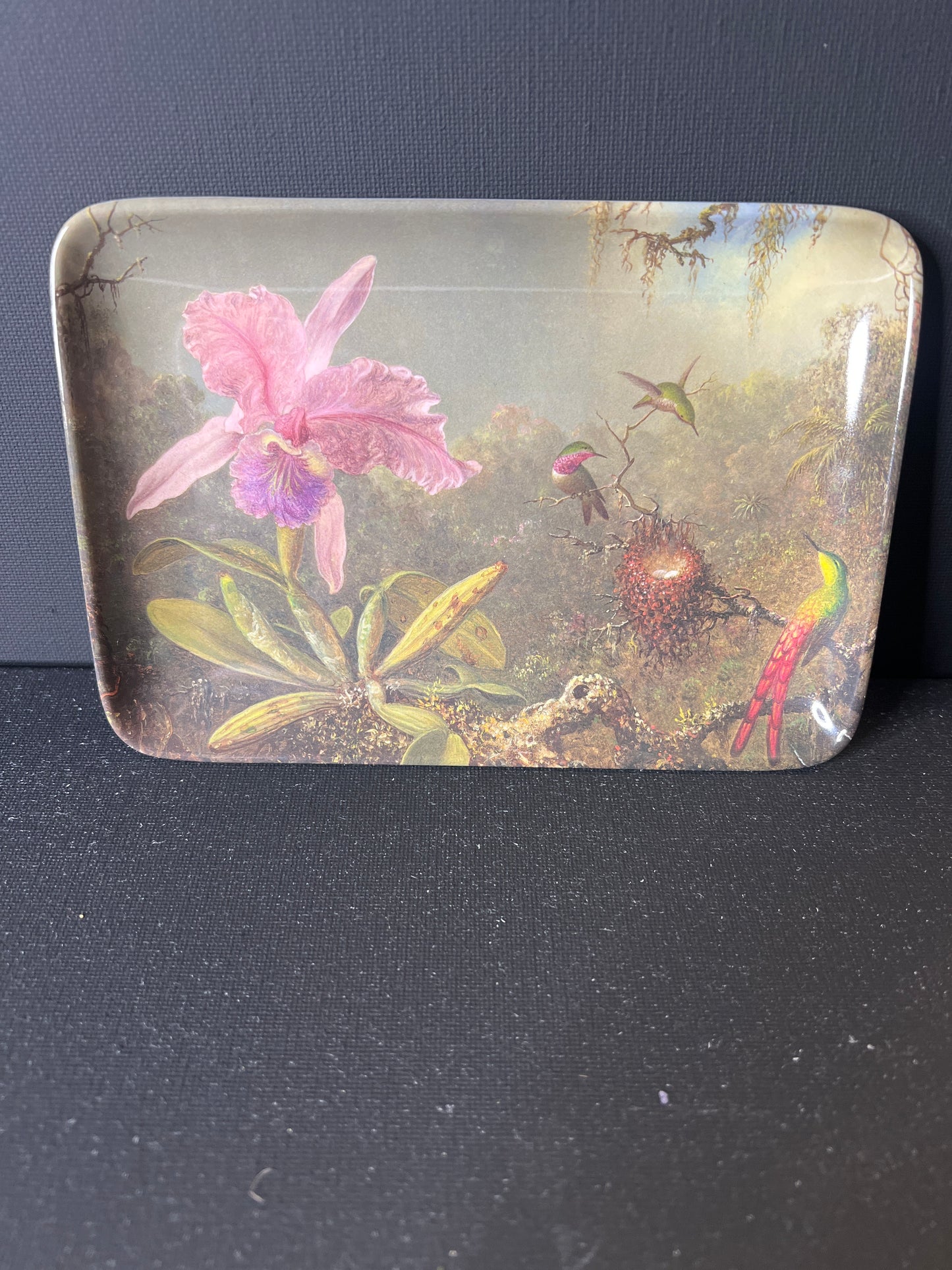 Iris Humming Bird Melamine Trinket Tray