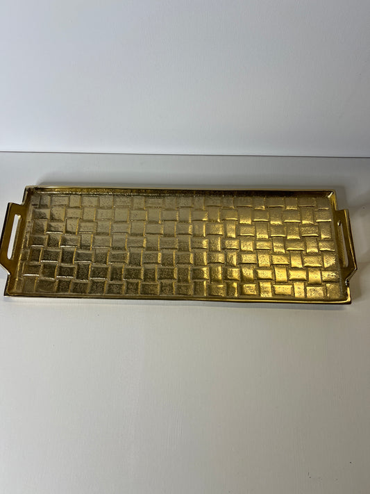 22 1/4" Metal Tray Gold Finish