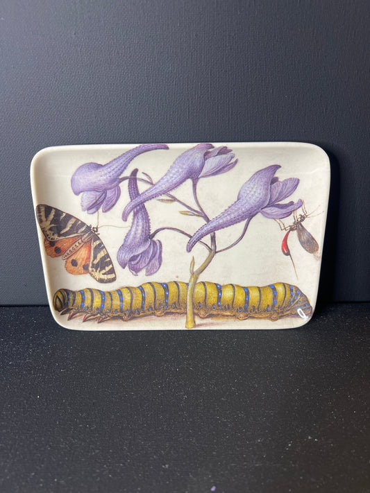 Inch Worm With Butterfly  Melamine Trinket Tray