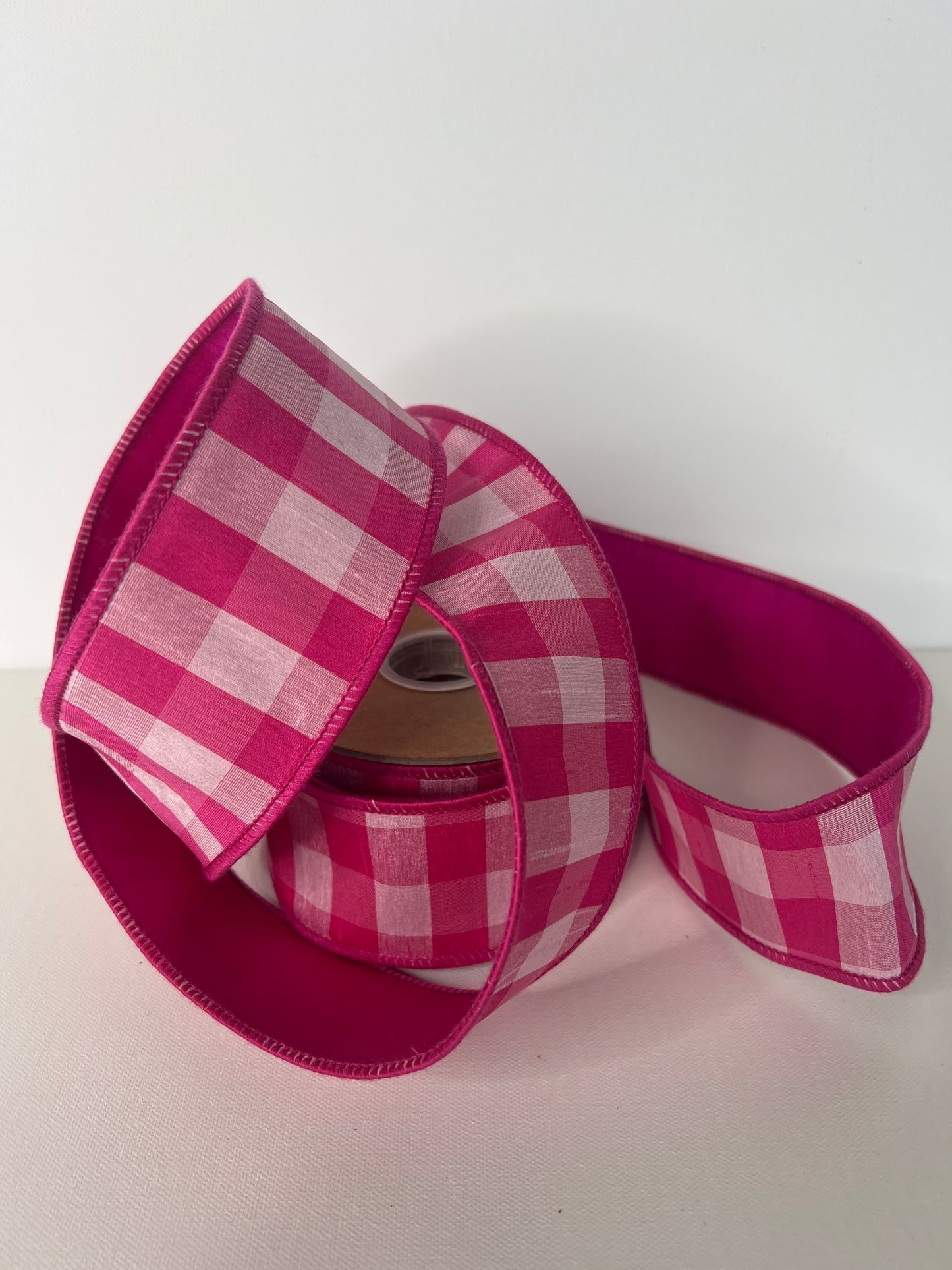 2 1/2" Pink/Pale Pink Check Ribbon