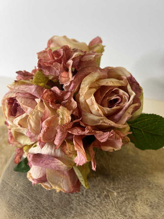 11" Rose Hydrangea Pale Pink Nosegay