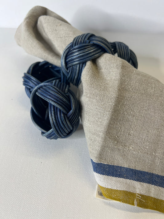 NYPR -N4 Blue Braided Napkin Ring